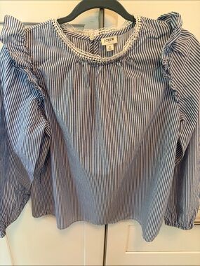 100% cotton blue and white striped J crew summer top